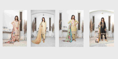 WINTER LINEN CHIKANKARI EMBROIDERED SUIT WITH PASHMINA SHAWL