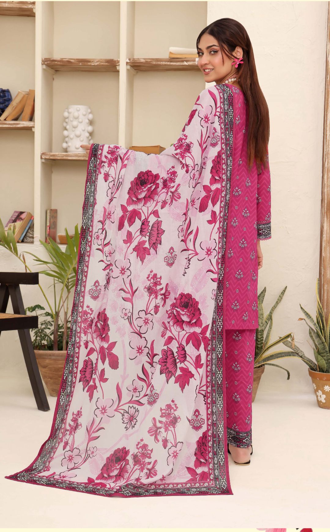 3PC PRINTED READYMADE SUIT  WITH LAWN DUPATTA