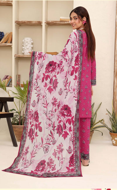 3PC PRINTED READYMADE SUIT  WITH LAWN DUPATTA