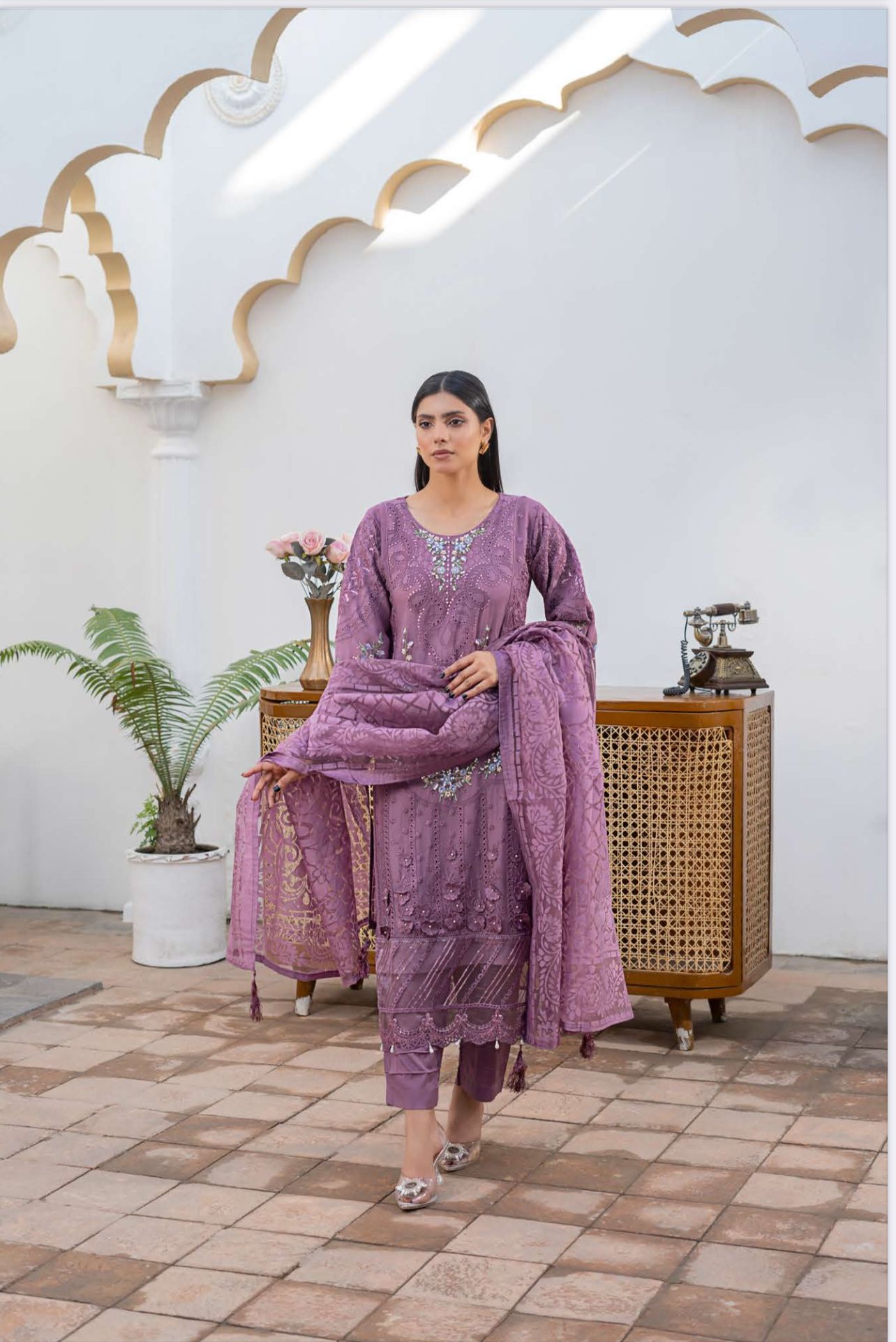 Lilac- MARIA B INSPIRED Mother & Daughter Ready to Wear Chiffon Collection