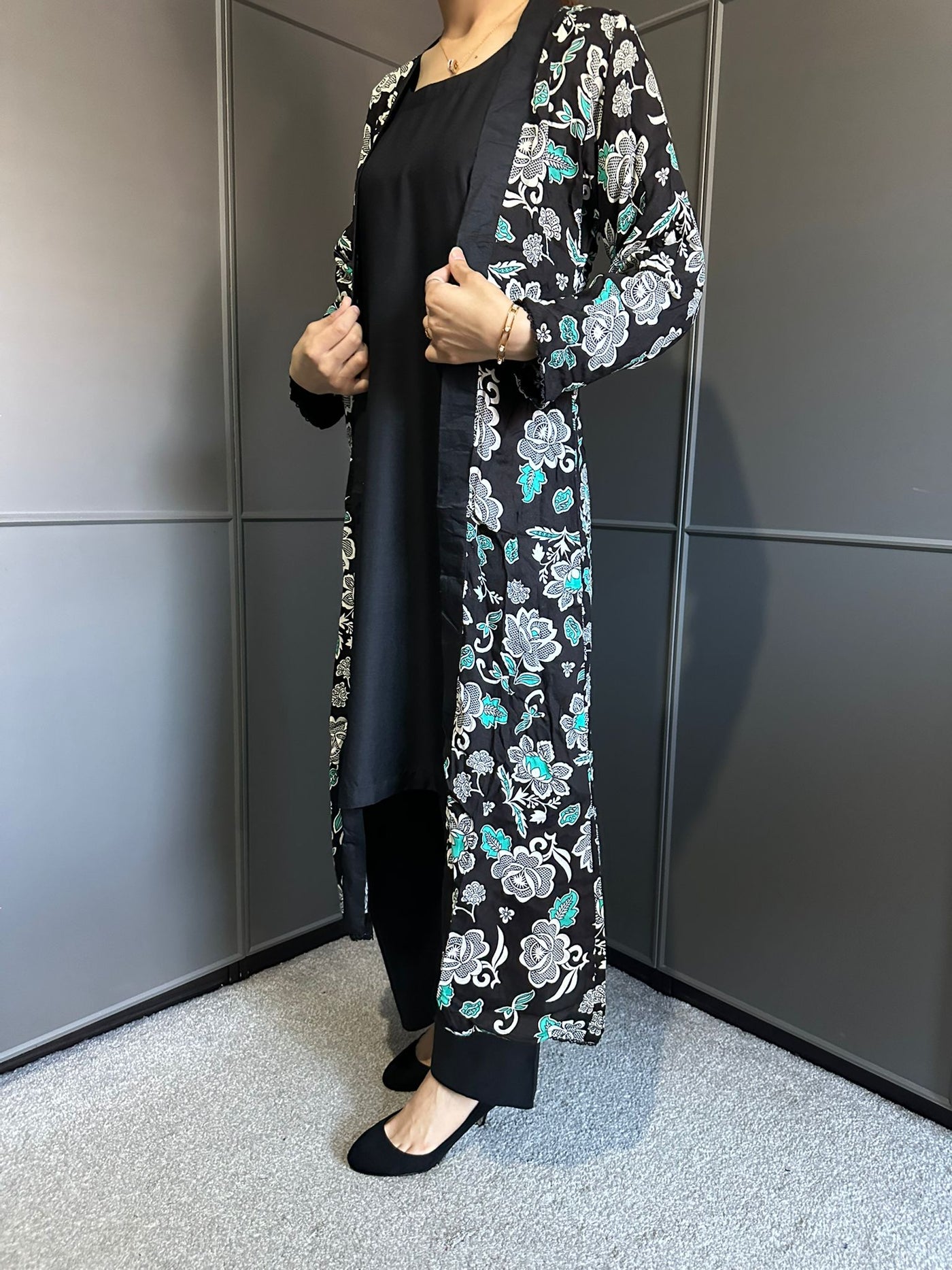D-24 PLAIN SUITE WITH | PRINTED LINEN JACKET | READY TO WEAR 3 PC