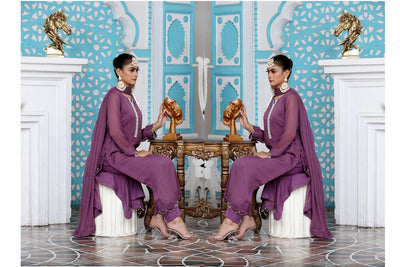 Mahham Luxury Chiffon Collection Purple -D812