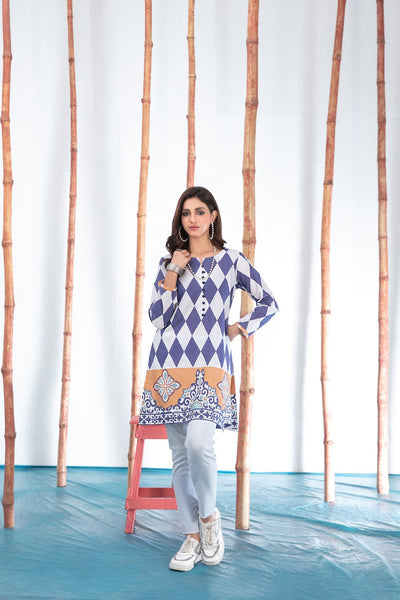 1 Piece Ready-to-wear Stitched Digital Printed Lawn Kurti D-2856