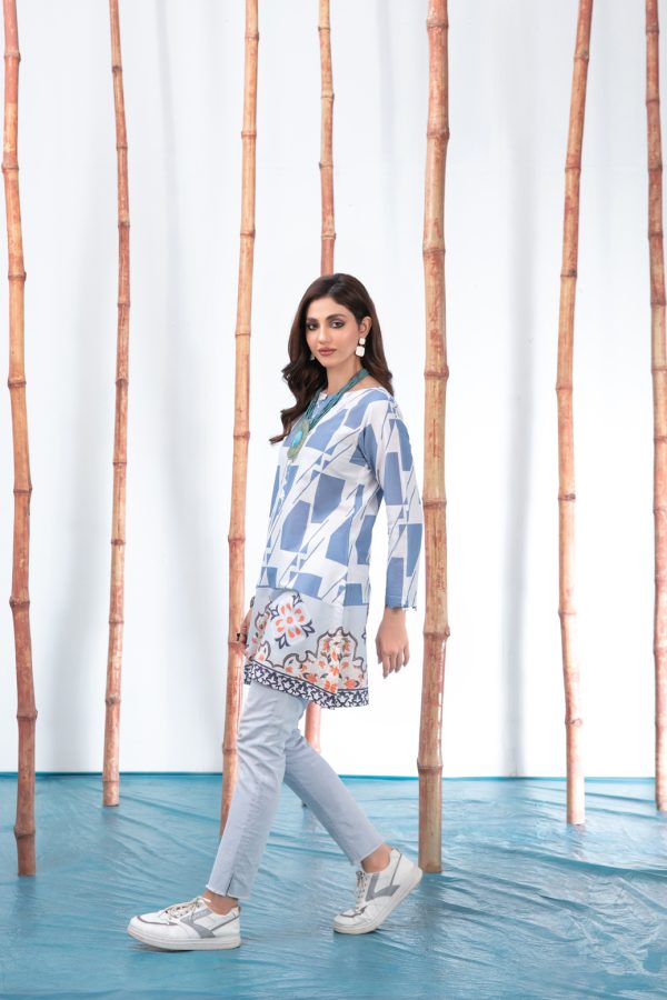 1 Piece Ready-to-wear Stitched Digital Printed Lawn Kurti D-2860