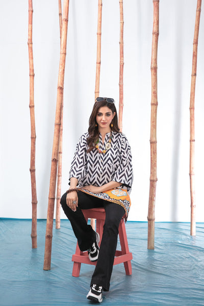 1 Piece Ready-to-wear Stitched Digital Printed Lawn Kurti D-2859