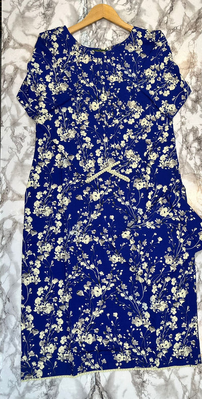 Floral Printed Stone Linen Suit - Trouser 2 Pc Set