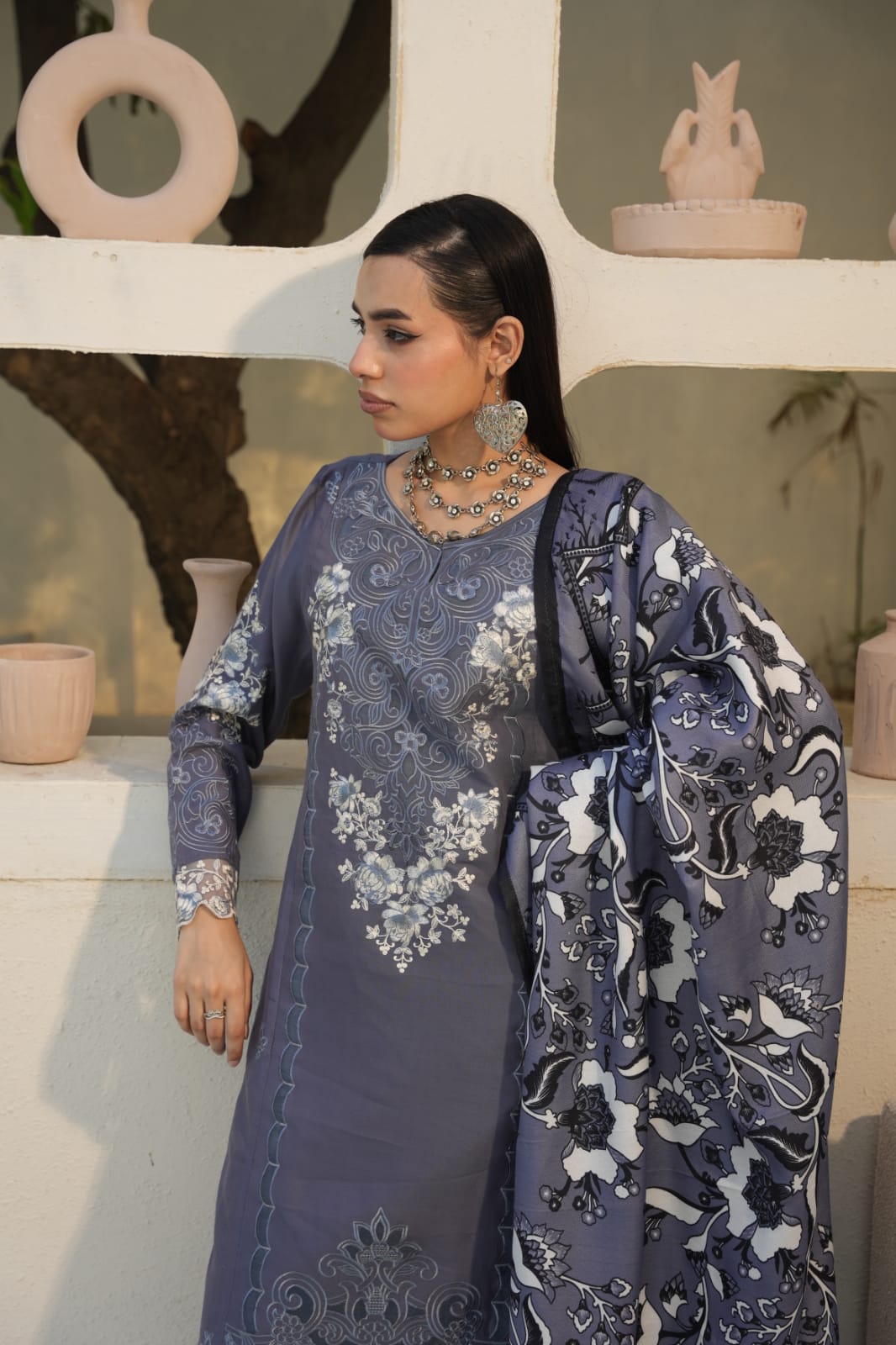 WINTER LINEN 3 PIECE| DESIGNER EMBROIDERED |READY TO WEAR SUIT
