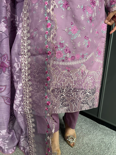Raj Bari  Embroidered | Lawn Designer Suit With | Embroidered Dupatta