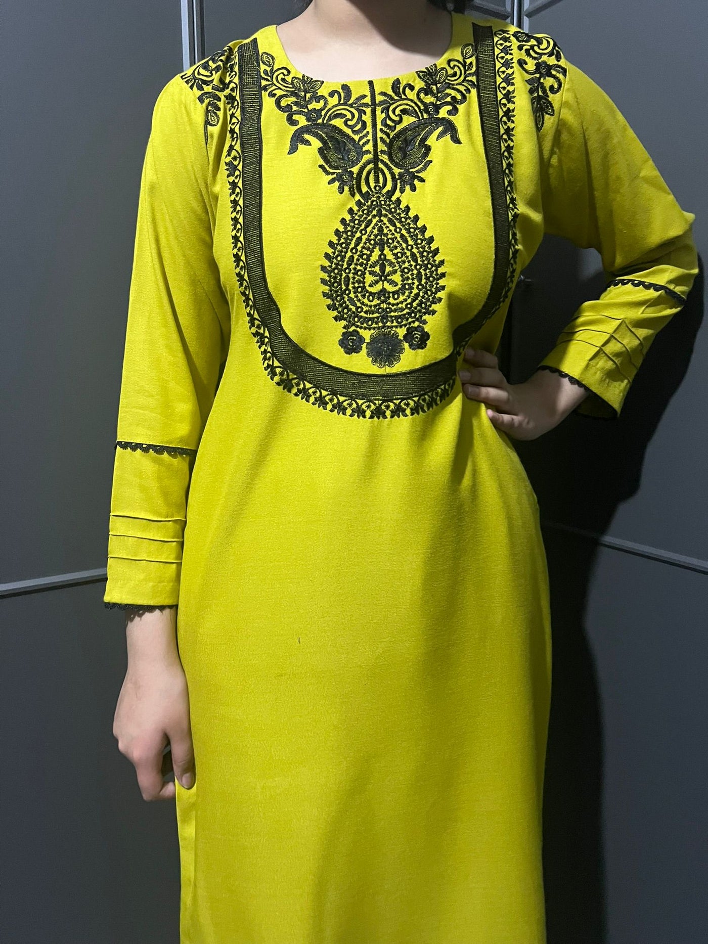 D-30 Embroidered  2 Piece Winter Dhanak Plazo Outfit