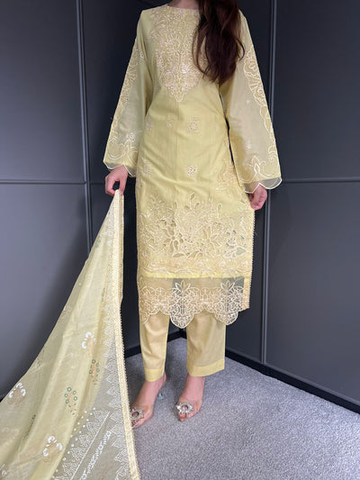 Raj Bari  Embroidered | Lawn Designer Suit With | Embroidered  Dupatta