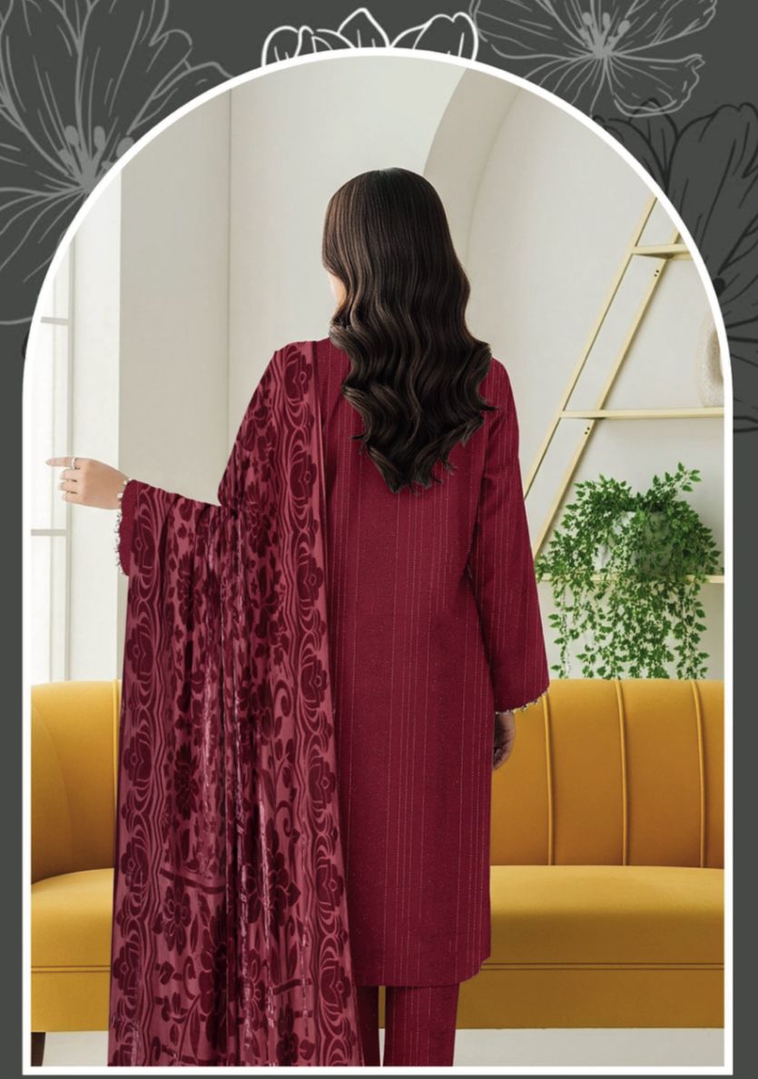 Doria Dhanak Winter | Collection Ready to Wear  With Plachi Shawal |  Asian Clothes