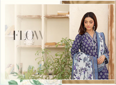 3PC PRINTED READYMADE SUIT  WITH LAWN DUPATTA