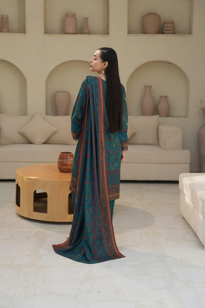 DHANAK 3 PIECE| DESIGNER EMBROIDERED |READY TO WEAR SUIT