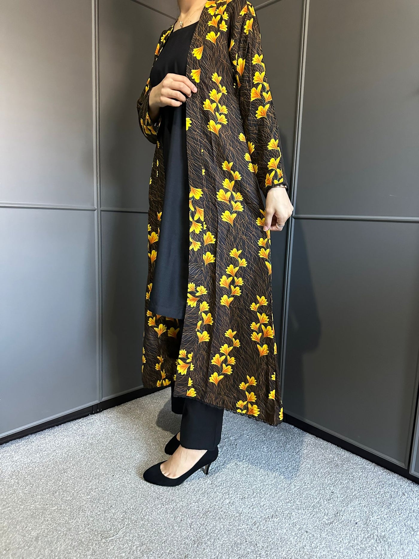 D-23 PLAIN SUITE WITH | PRINTED LINEN JACKET | READY TO WEAR 3 PC
