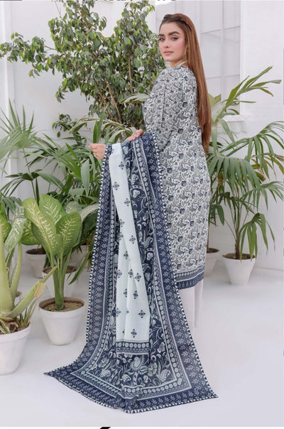 3PC PRINTED READYMADE SUIT  WITH LAWN DUPATTA | Looking for Amazing Ladies 3 Piece Suits, Mahham Collection has the solution to your search for all types of Pakistani Dresses | mage 2 of 3