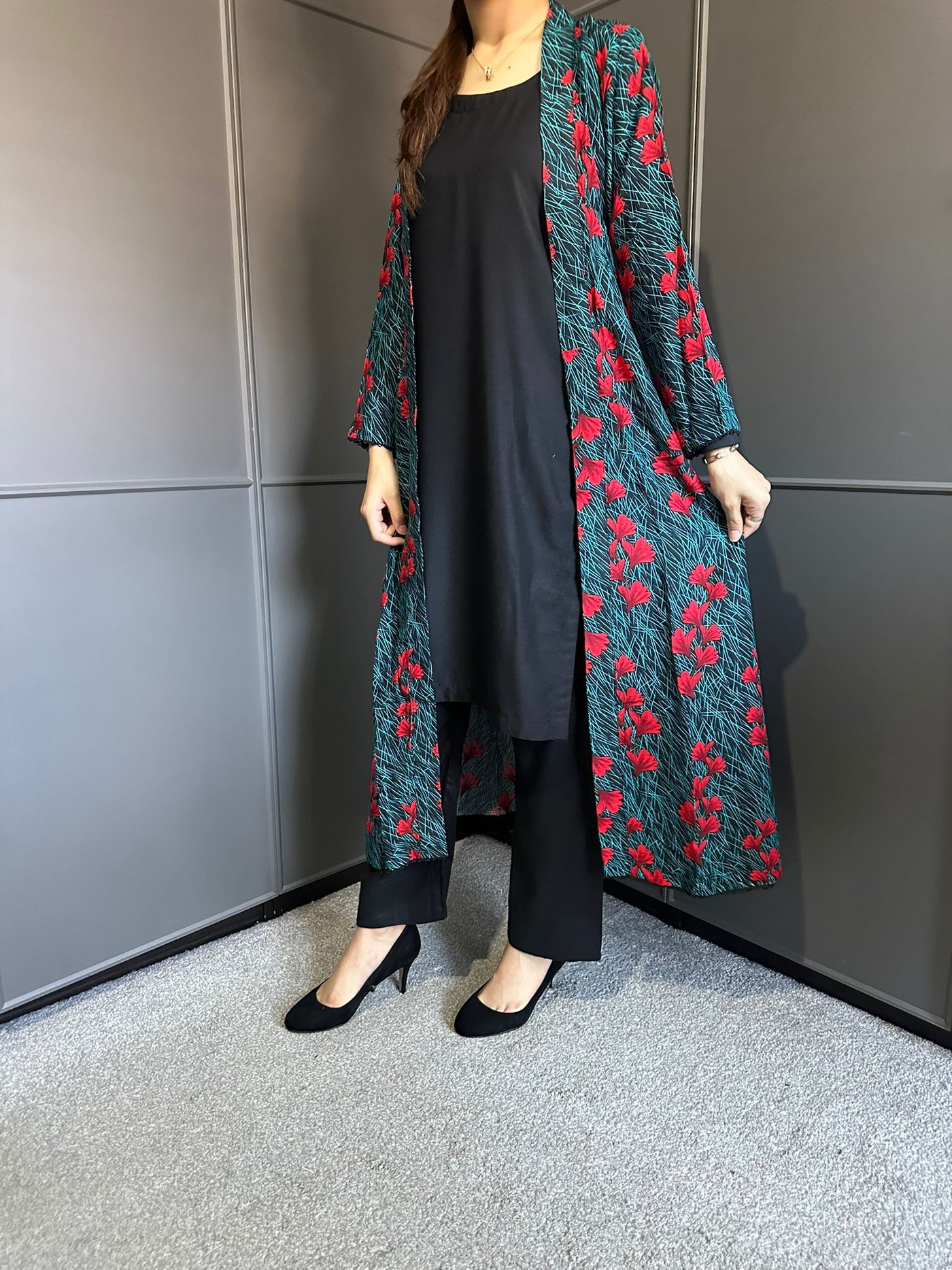 D-21 PLAIN SUITE WITH | PRINTED LINEN JACKET | READY TO WEAR 3 PC