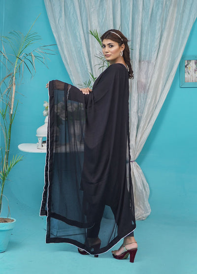 Mahham Luxury Chiffon Georgette Collection Black  D-29