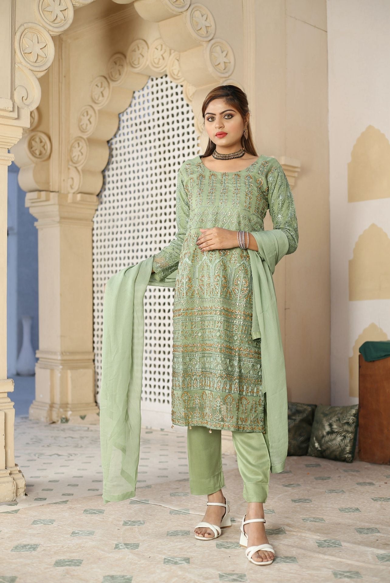 Organza Readymade Mother & Daughter Suit PISTA D-308 | Eid Collection 2024