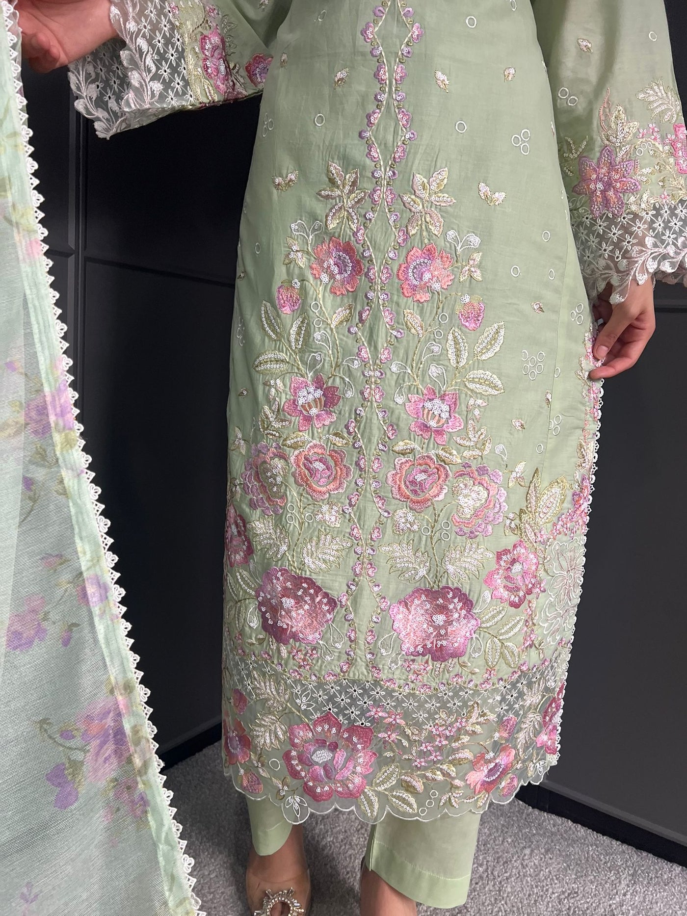 Raj Bari  Embroidered | Lawn Designer Suit With | Embroidered Dupatta