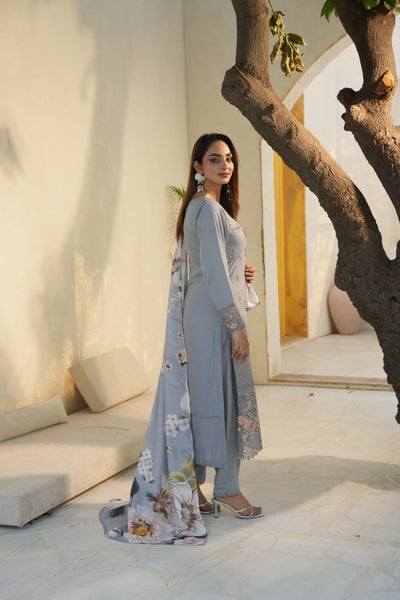 WINTER LINEN 3 PIECE| DESIGNER EMBROIDERED |READY TO WEAR SUIT