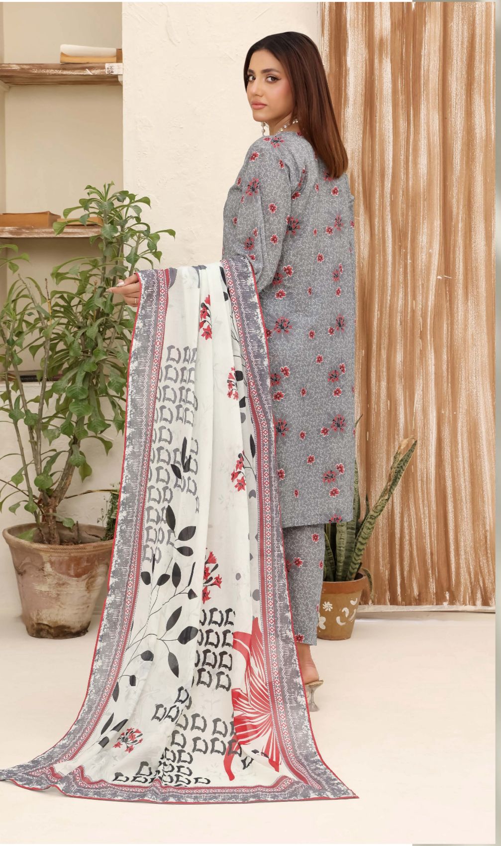 3PC PRINTED READYMADE SUIT  WITH LAWN DUPATTA