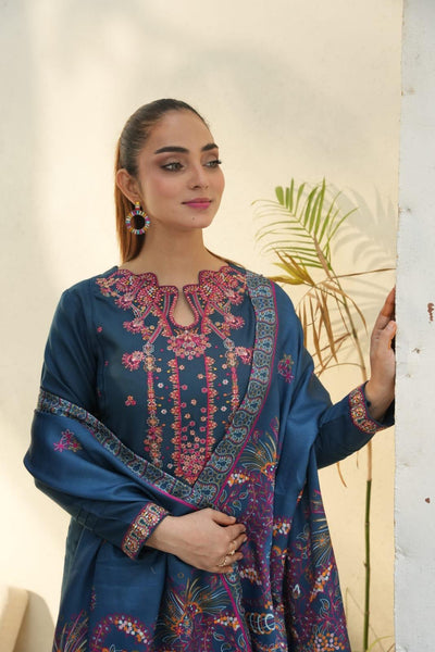 DHANAK 3 PIECE| DESIGNER EMBROIDERED |READY TO WEAR SUIT