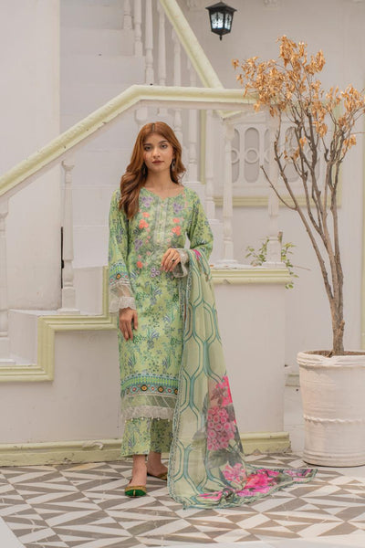 DESIGNER EMBROIDERED LAWN WITH  PRINTED SILK DUPATTA SO-04