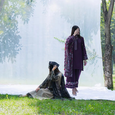 Purple Embroidered Dhanak | with Pashmina Shawl Winter| Collection by Casuallite