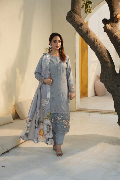 WINTER LINEN 3 PIECE| DESIGNER EMBROIDERED |READY TO WEAR SUIT