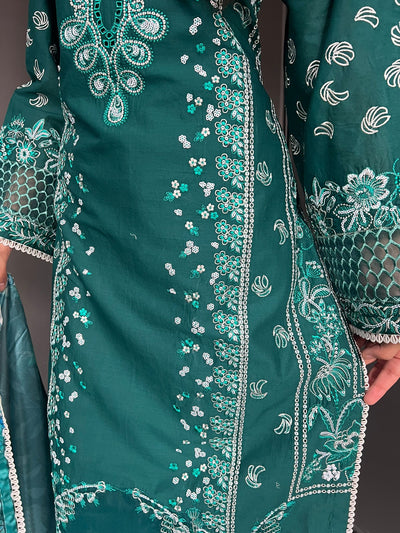 Raj Bari  Embroidered | Lawn Designer Suit With | Embroidered  Dupatta