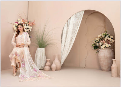 D-1786 - Ferisha 3 Piece Semi-Stitched Collection By Tawakkal Fabrics