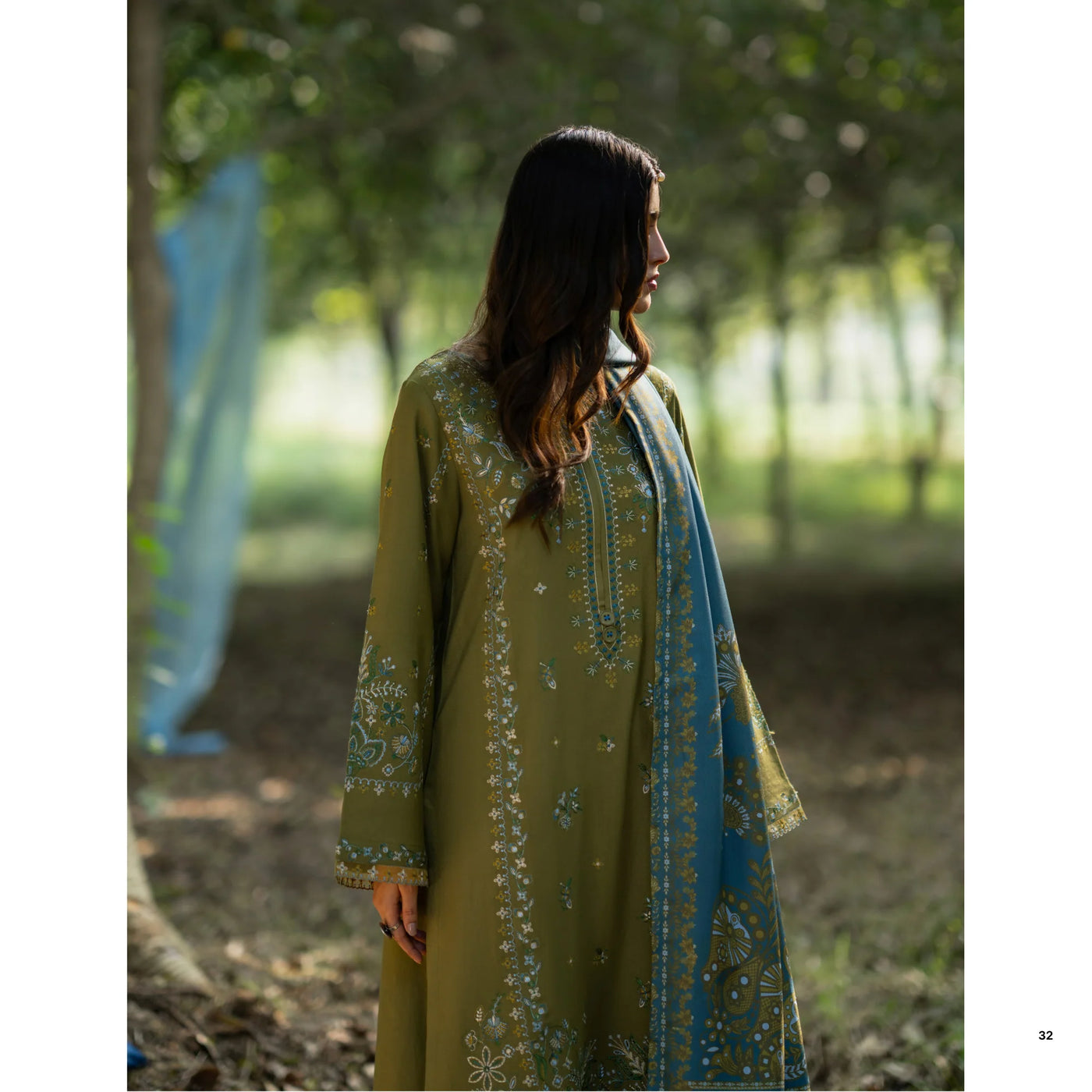 Mint Green Embroidered Dhanak | with Pashmina Shawl Winter| Collection by Casuallite