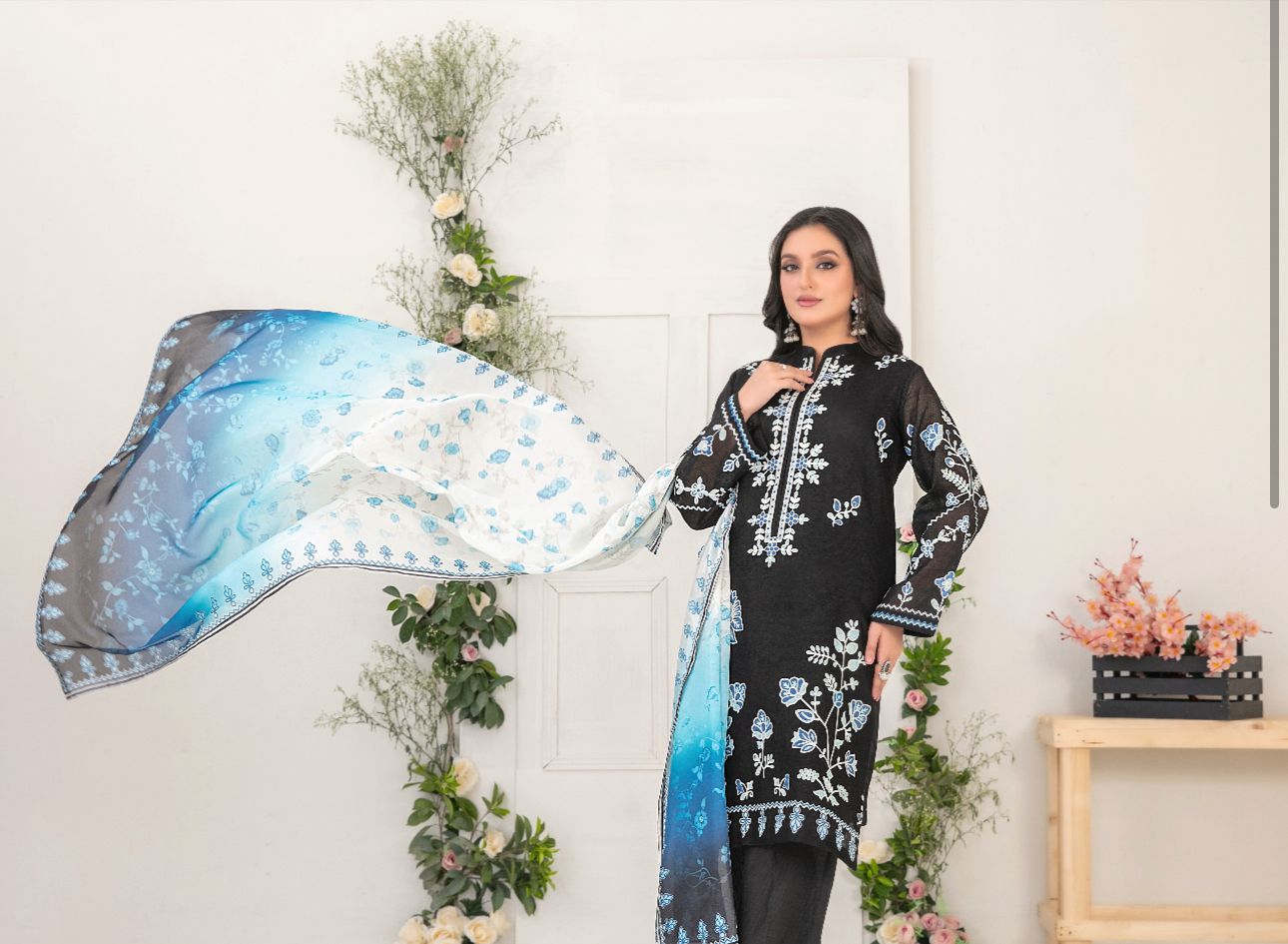 3 Piece Ready-to-wear Collection By Tawakkal Elegant Cotton Khaddi D-2061