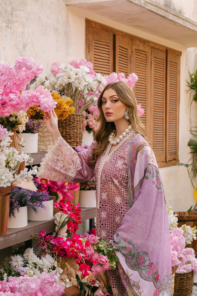 Eid Collection Luxury Lawn 3 Piece Outfit With Digital Print Silk Dupatta D-6