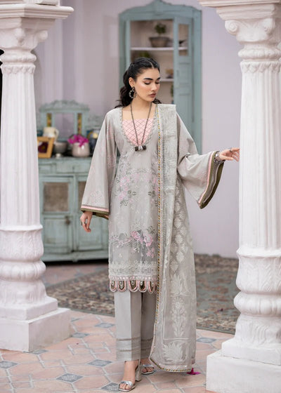 Luxury Embroidered Cotton Festive Edition Pastel Grey AL-860