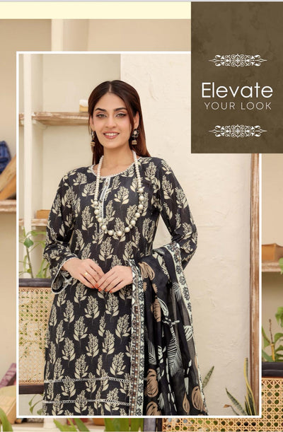 3PC PRINTED READYMADE SUIT  WITH LAWN DUPATTA