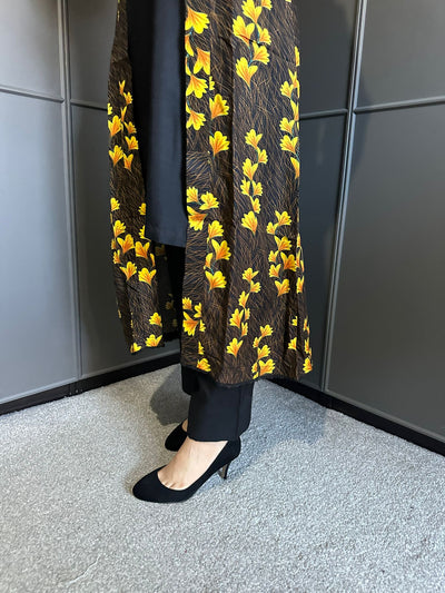 D-23 PLAIN SUITE WITH | PRINTED LINEN JACKET | READY TO WEAR 3 PC
