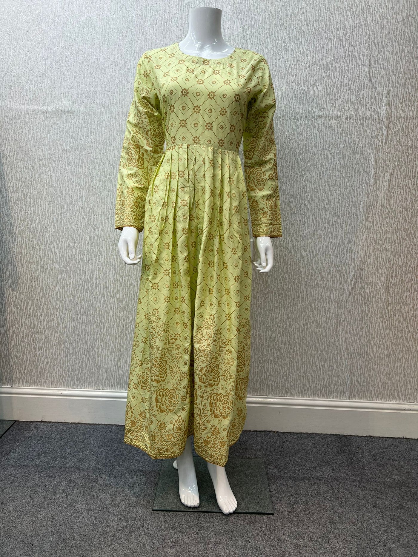 Block Print Linen Lemon Maxi Dress