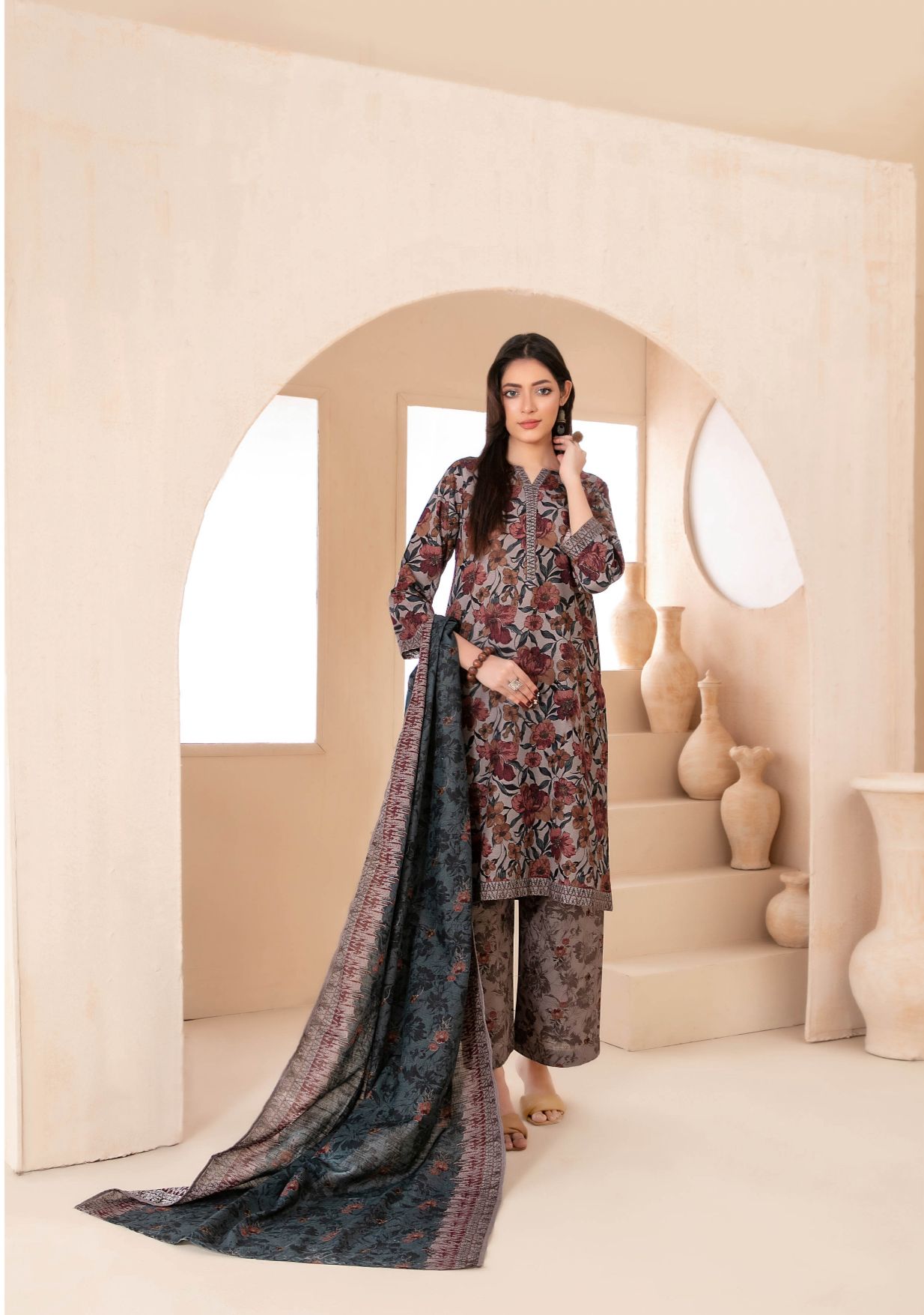 3 Piece Ready To Wear Tawakkal Khaddar Collection