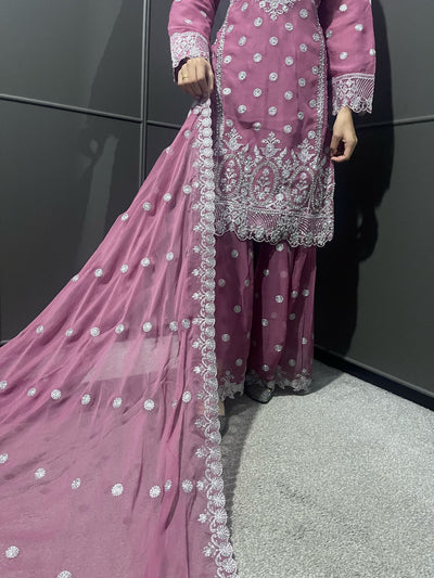 PINK - Mahham Luxury Chiffon Gharara Collection