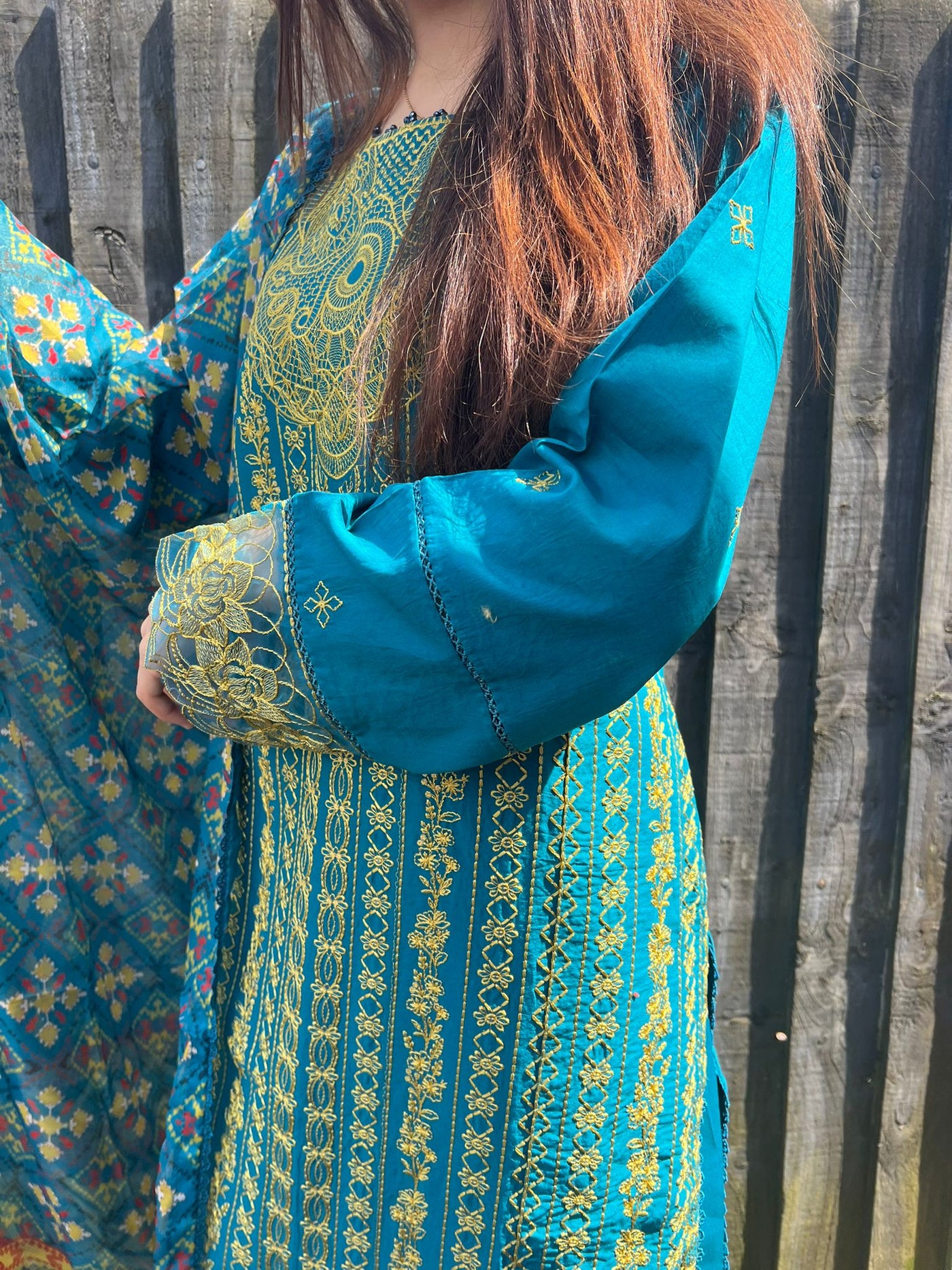 D-7 Mastani Embroidered | Lawn Desinger Suit With | Printed Dupatta