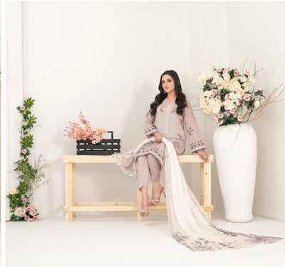 3 Piece Ready-to-wear Collection By Tawakkal Elegant Cotton Khaddi D-2064