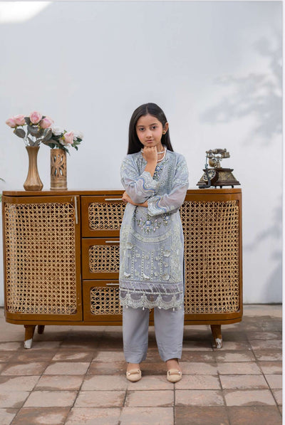 Gray- MARIA B INSPIRED Mother & Daughter Ready to Wear Chiffon Collection