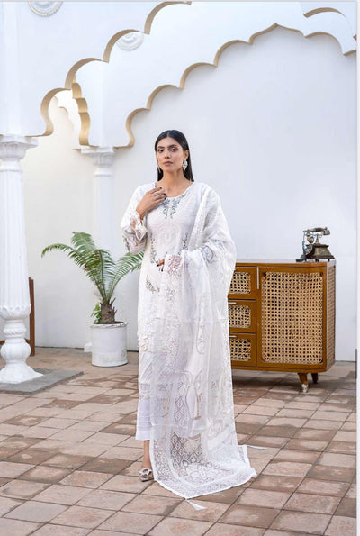 White - MARIA B INSPIRED Mother & Daughter Ready to Wear Chiffon Collection