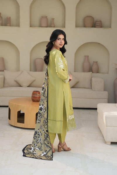 DHANAK 3 PIECE| DESIGNER EMBROIDERED |READY TO WEAR SUIT