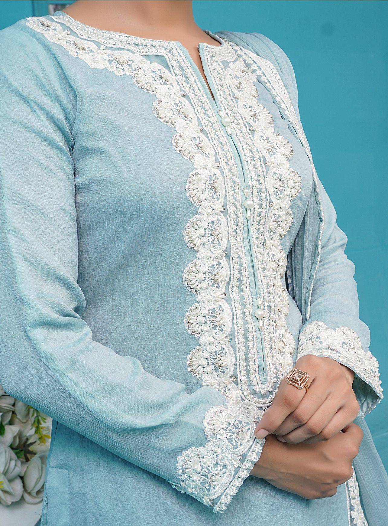 Mahham Luxury Chiffon Collection Mint D-19