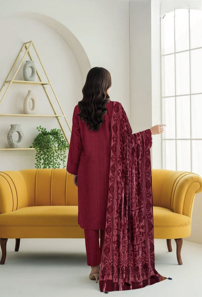 Doria Dhanak Winter | Collection Ready to Wear  With Plachi Shawal |  Asian Clothes