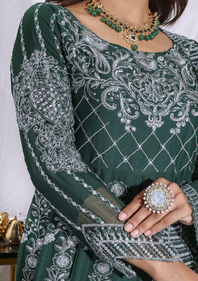 Mother & Daughter Ready to Wear Chiffon Maxi Dress GREEN D-206 | Shop Pakistani Dresses
