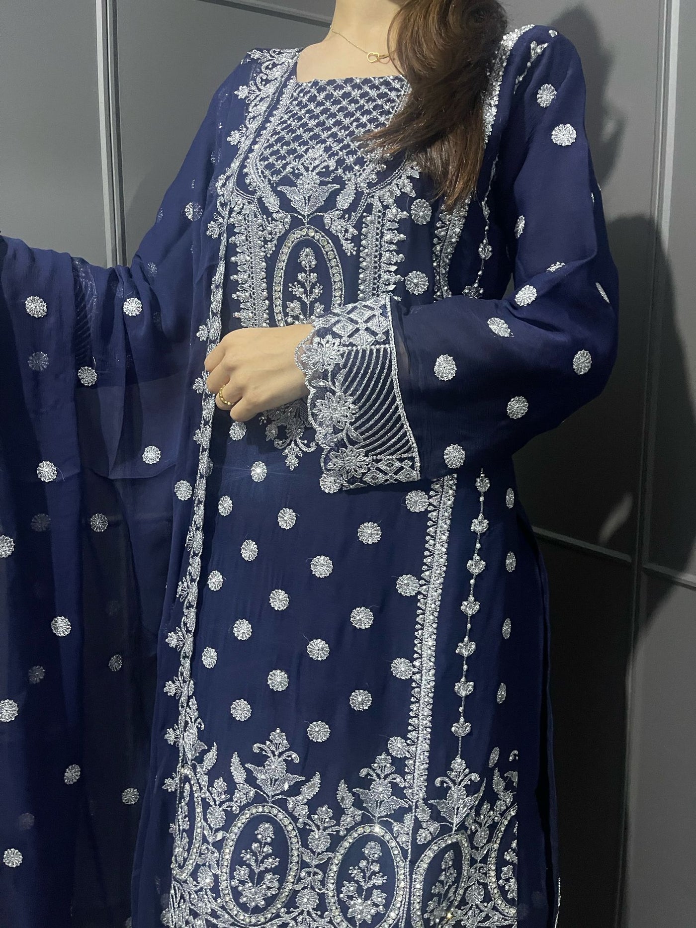 BLUE - Mahham Luxury Chiffon Gharara Collection