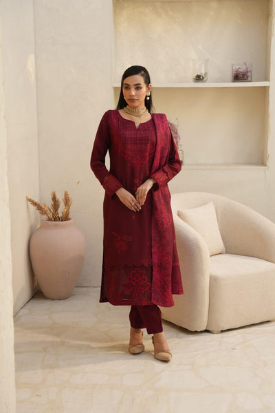 WINTER LINEN 3 PIECE| DESIGNER EMBROIDERED |READY TO WEAR SUIT